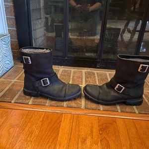 UGG Australia Rockville II Biker 3040 Men's US 10 Black Leather Motorcycle Boots